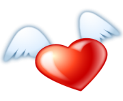 heart png with wings