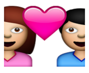 ios emoji couple with heart