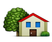 ios emoji house with garden