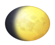 ios emoji waxing gibbous moon symbol