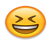 ios emoji smiling face with open mouth and tightly closed eyes