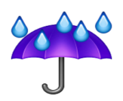 ios emoji umbrella with rain drops