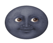ios emoji moon with face