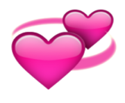 ios emoji revolving hearts