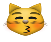ios emoji kissing cat face with closed eyes