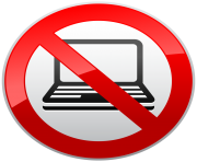 No Laptop Prohibition Sign PNG Clipart