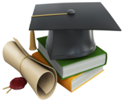 Graduation Cap Books and Diploma PNG Clipart