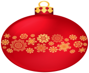 Red Christmas Ball with Snowflakes PNG Clipar