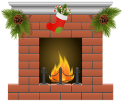 Christmas Fireplace PNG Clipart