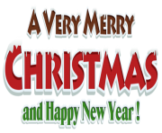 Merry Christmas Red Text Decor PNG Clipar