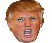 trump face screaming x on the eyes png