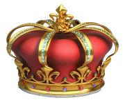 gold and red crown with diamonds 3d png clip art