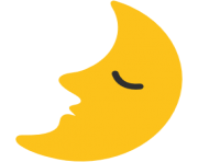emoji android first quarter moon with face
