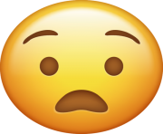Anguished Emoji png transparent Icon
