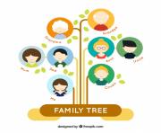 arbol de familia plano fantastico con circulos de colores familia tree