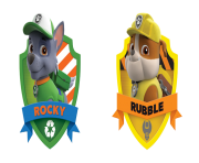 rocky and rubble paw patrol badges