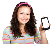 Girl With Mobile Phone PNG Image 1