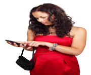 Girl With Mobile Phone PNG Image