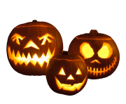 three halloween pumpkins png
