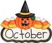 Fun month of october halloween scene clip art calendar topper 2