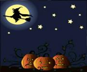 Free halloween clipart image halloween witch flying on her broom over