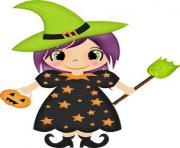 Cute halloween witches clipart