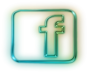 glowing green neon icon social media logos facebook logo square