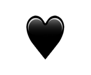 Emoji Black Heart Png