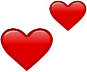 emoji red hearts png double