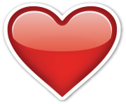 red heart emoji white border