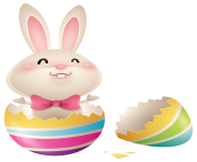Easter Bunny in Egg PNG Picture Image
