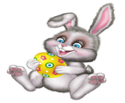 Cute Easter Bunny with Egg PNG Picture
