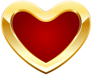 Red and Gold Heart PNG Clipart