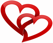 Two Red Hearts PNG Clipart