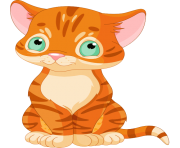wide eyes orange cat cartoon png