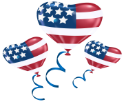 USA Heart Balloons PNG Clip Art Image