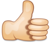 Thumbs Up Hand Sign Emoji White Skin
