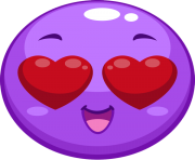 heart eyes emoji purple emoji