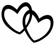 Hearts double heart clipart black and white valentine