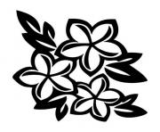 hawaii flower clipart black and white