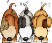 three colorful dogs clipart