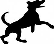 dog silhouette black and white clipart