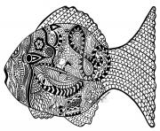 abstract fish black and white clipart