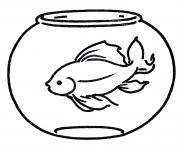 bowl fish black and white clipart