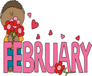 february clipart cute kid with flowers
