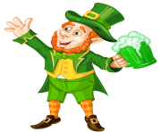 St Patrick Day Leprechaun with Green Beer Transparent PNG Picture