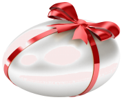 White_Easter_Egg_with_Red_Bow_Transparent_PNG_Clipart