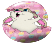Easter Cute Bunny in Egg Transparent PNG Clipart