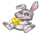 Cute Easter Bunny with Egg PNG Picture