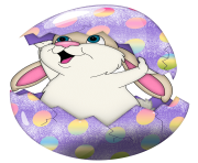Cute Purple Easter Bunny in Egg Transparent PNG Clipart